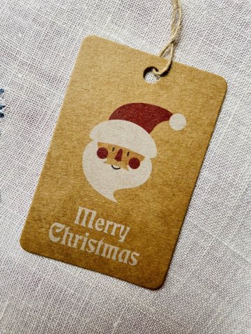 Weihnachtsanhänger aus Kraftpapier Motiv Weihnachtsmann 50 Stück