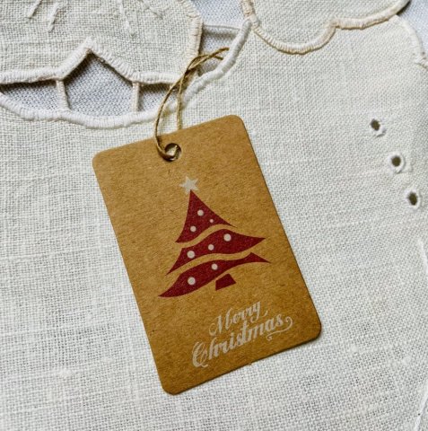 Weihnachtsanhänger aus Kraftpapier Motiv Weihnachtsbaum 25 Stück