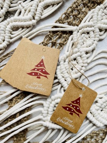Weihnachtsanhänger aus Kraftpapier Motiv Weihnachtsbaum 25 Stück