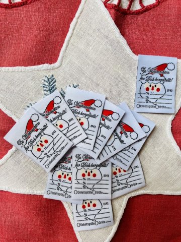 Weihnachts Webetiketten, Etiketten zum Selbstbeschriften 50 Stück