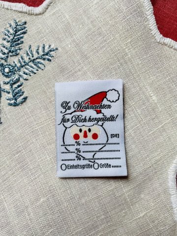 Weihnachts Webetiketten, Etiketten zum Selbstbeschriften 50 Stück