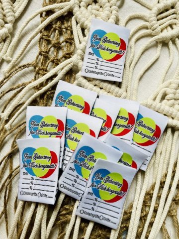 Geburtstag gewebte Etiketten Labels zum Beschriften 10 Stück